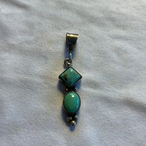 Real turquoise and sterling pendant